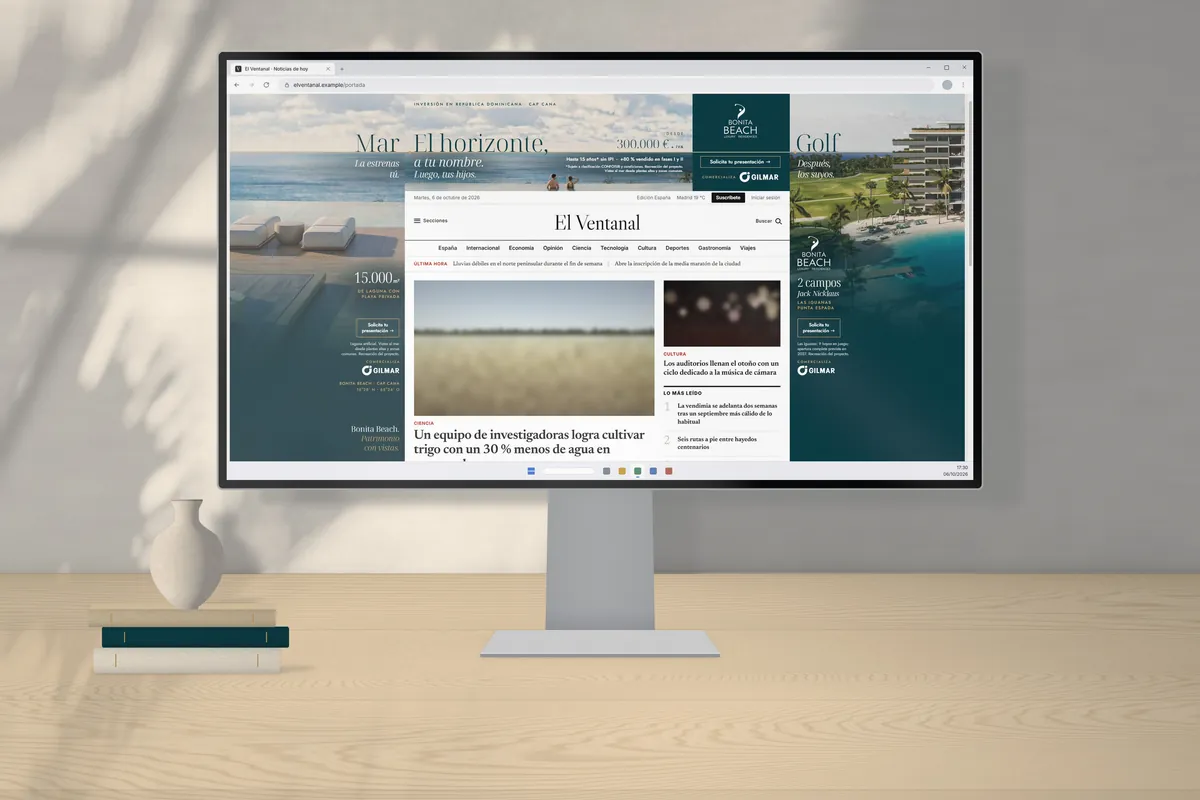 Mockup: El Brand Day en un monitor de escritorio
